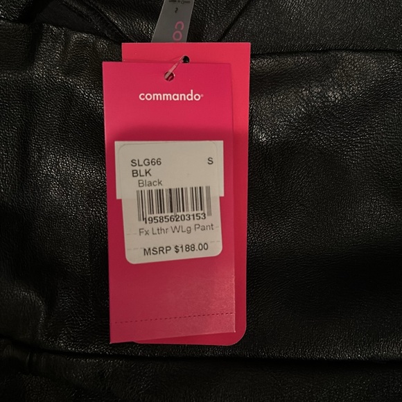 COMMANDO WIDE LEFT FAUX LEATHER HIGH WAIST WIDE LEG PANTS - Small - Picture 4 of 6